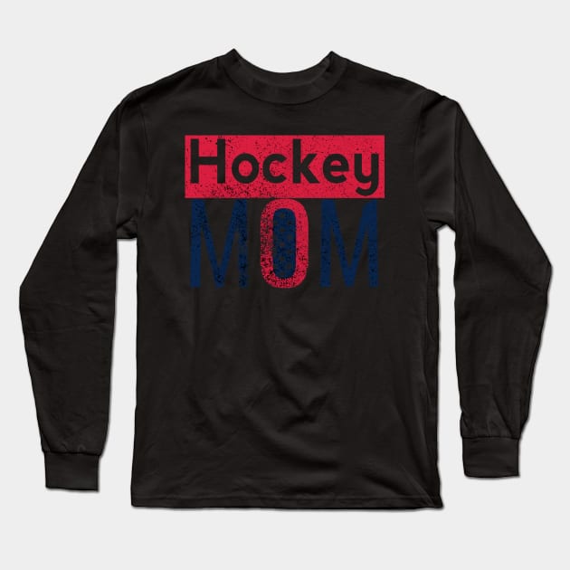 Hockey mom in Red and Blue Long Sleeve T-Shirt by M Dee Signs